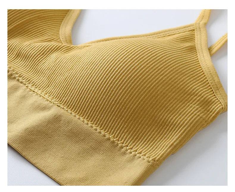 Seamless Cotton Ribbed Bra and Panty Set