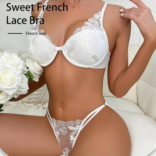Sweet French Lace White Lingerie Set