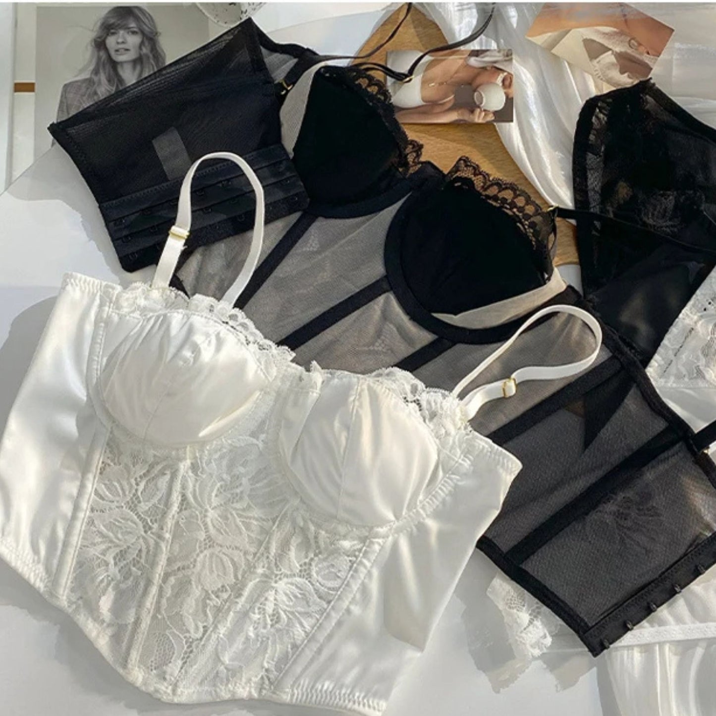 Amalia Boned Corset Lingerie Set
