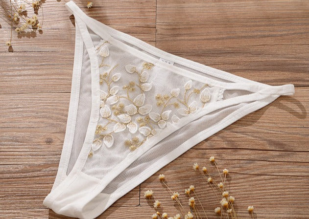 French Embroidered Corset Lingerie Set