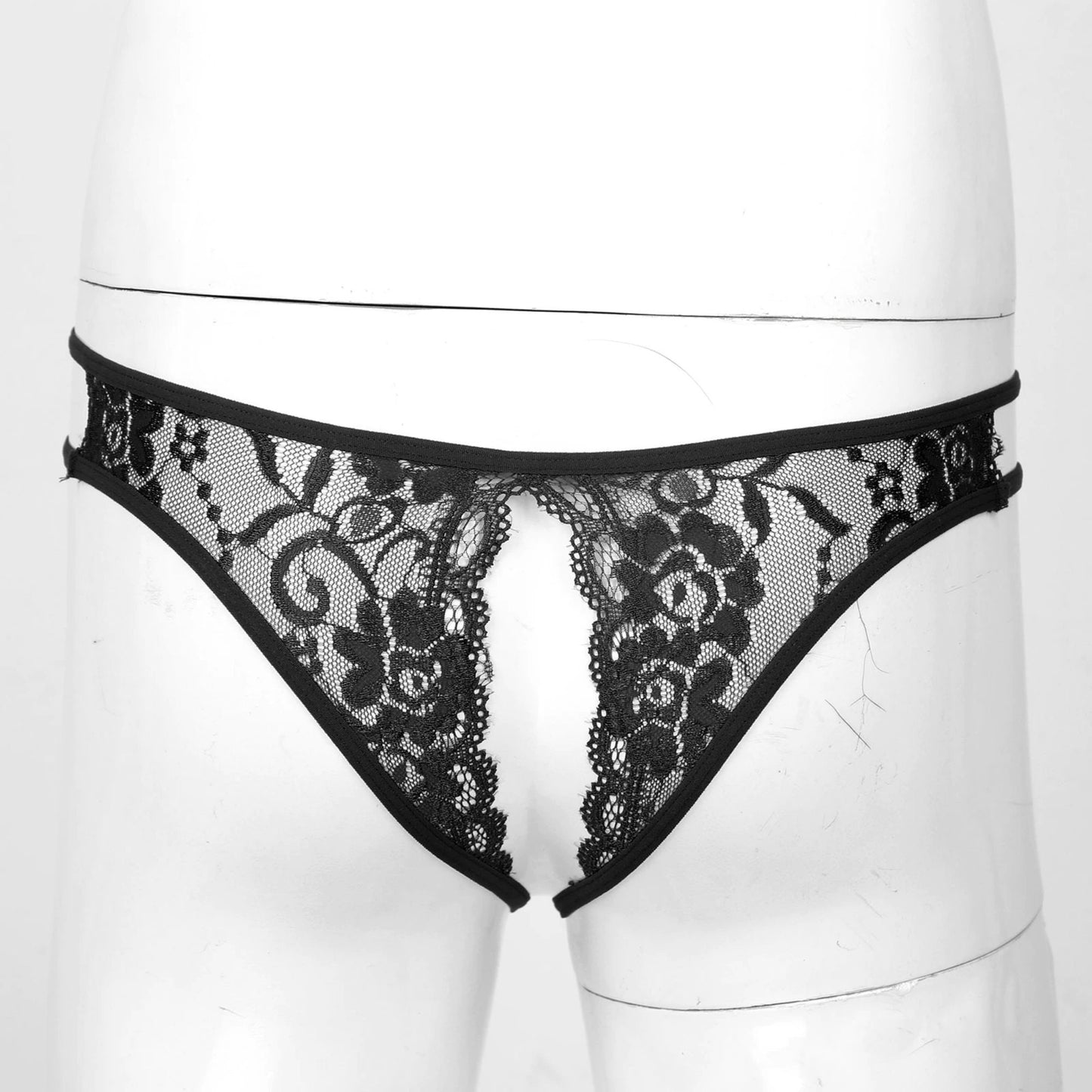Men's Erotic See Through Lace Crotchless Panty