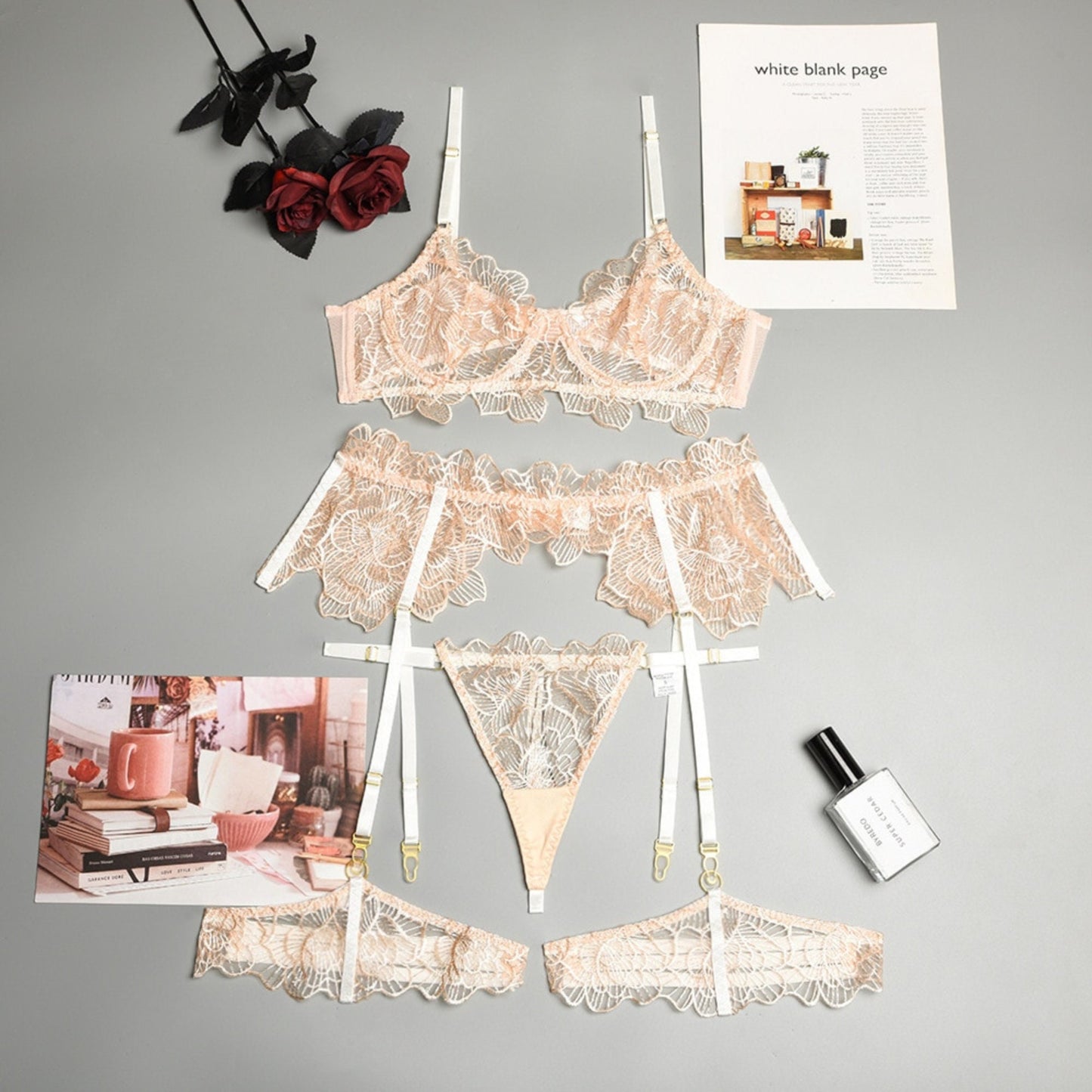 Elegant Lace Wedding Boudoir Lingerie Set