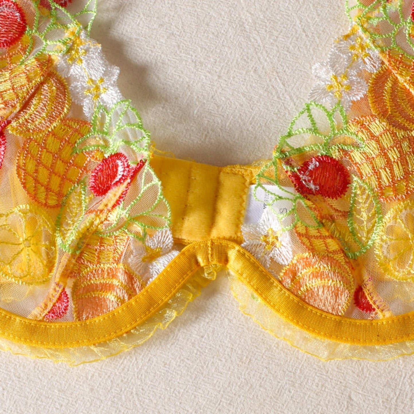 Summer Fruity Fresh Tropical Sheer See Through Lingerie Set