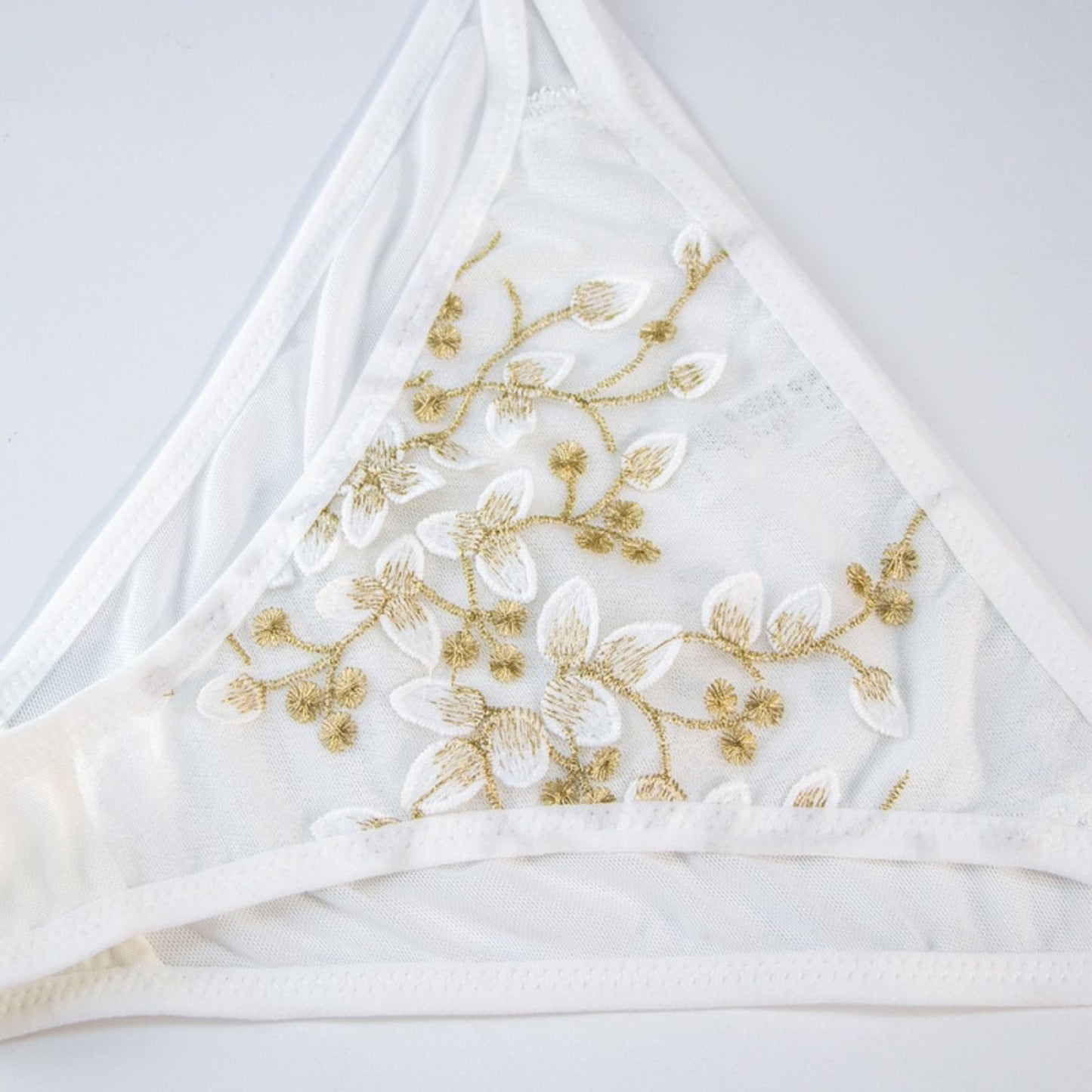 Embroidered Bridal Corset Lingerie Set
