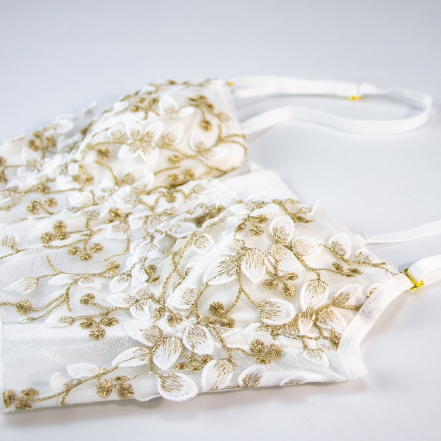 Embroidered Bridal Corset Lingerie Set