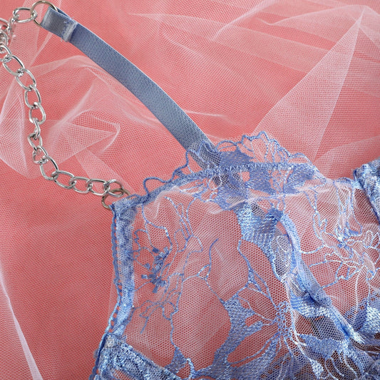 See Through Lace Lingerie Boudoir Set