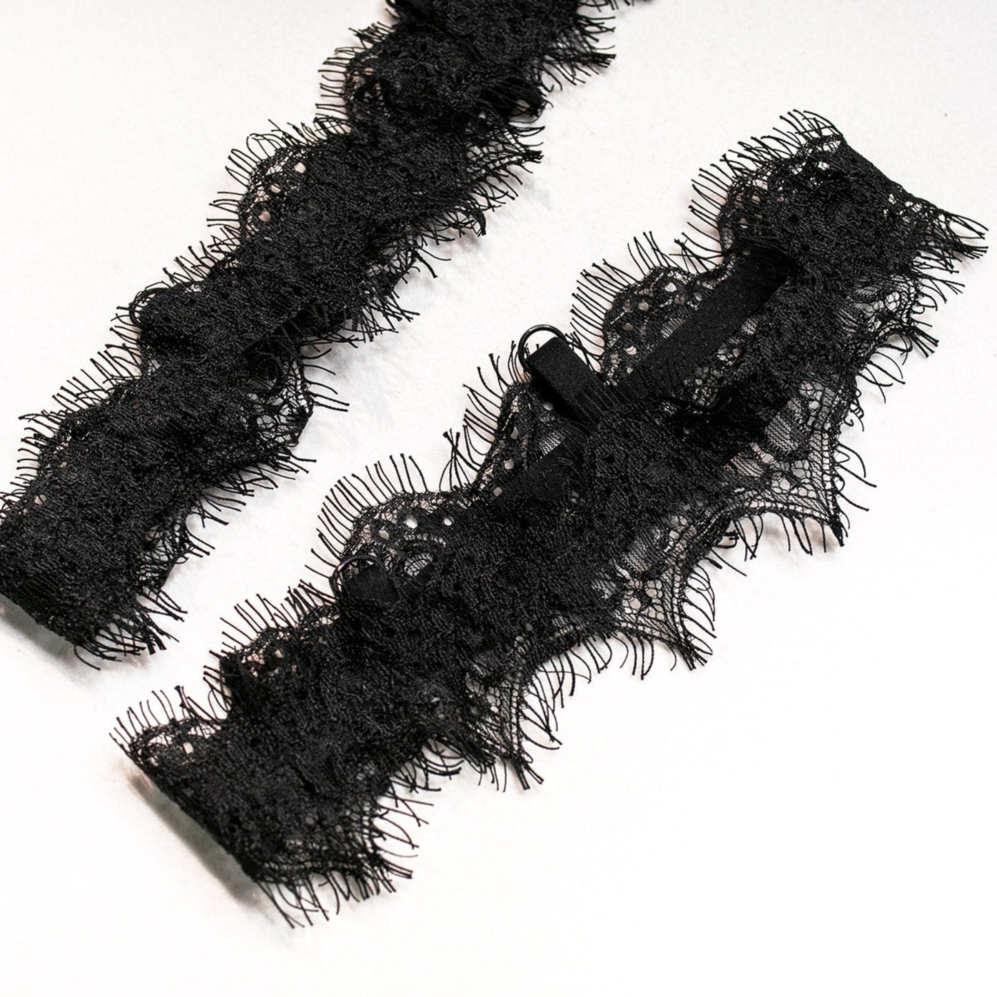 Ruby Black See Through Eyelash Lace Sheer Lingerie Set