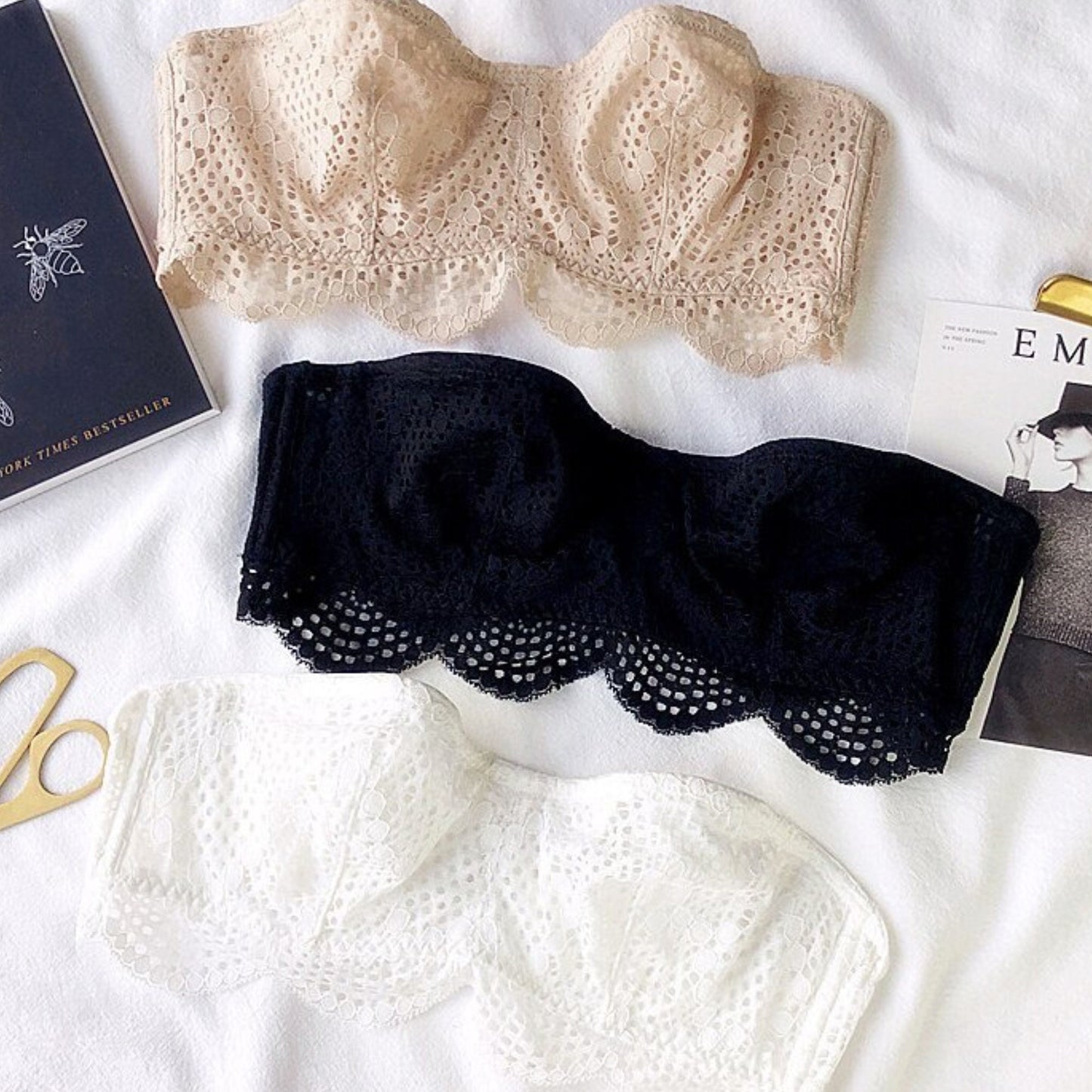 Strapless Tube Lace Bandeau Tops