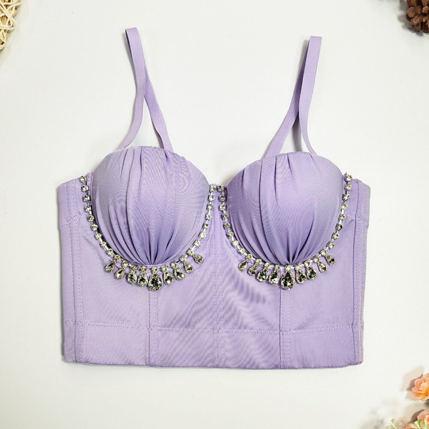Rhinestone Cropped Bustier Top