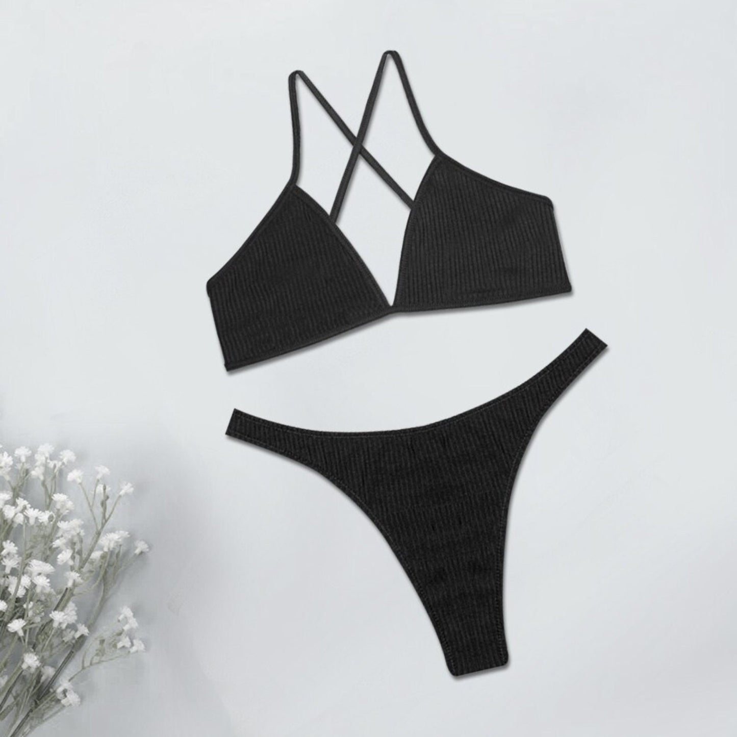 Seamless Bra and Panty Set Cotton Spandex Cross Back