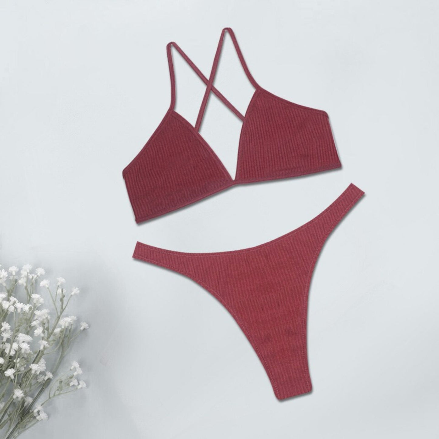 Seamless Bra and Panty Set Cotton Spandex Cross Back