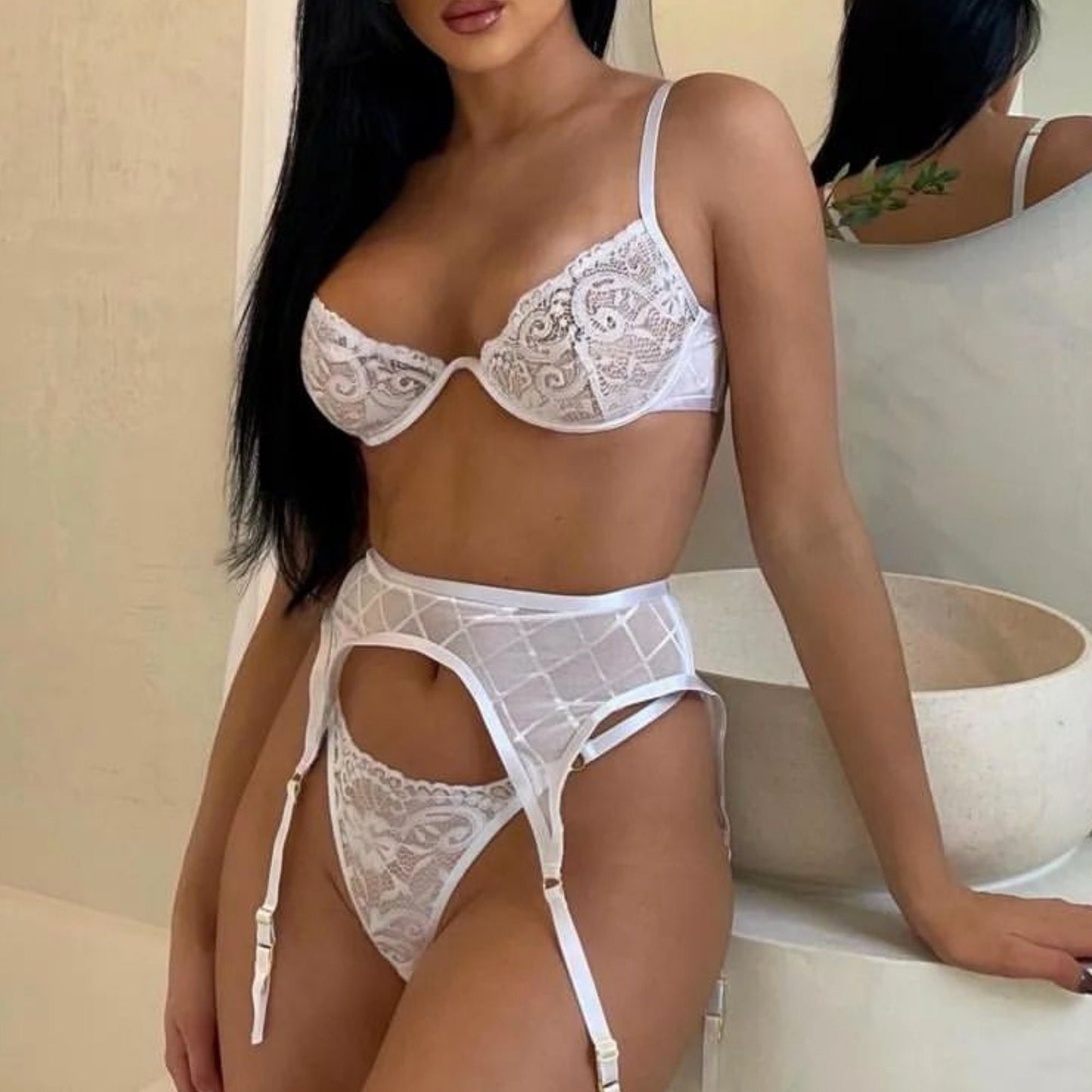 Honeymoon Wedding Night White Lingerie Set