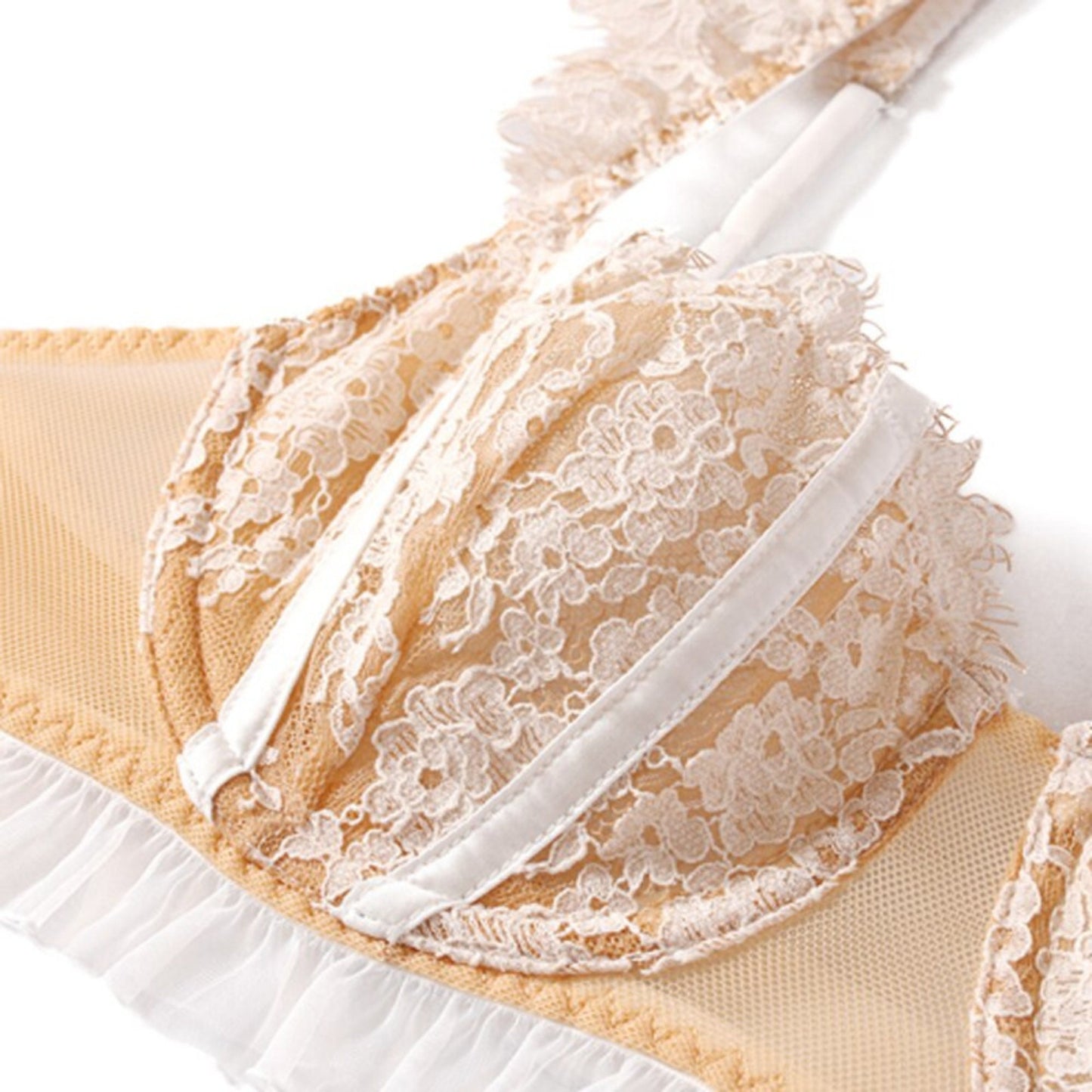 Sheer Lace Eyelash Lingerie Set