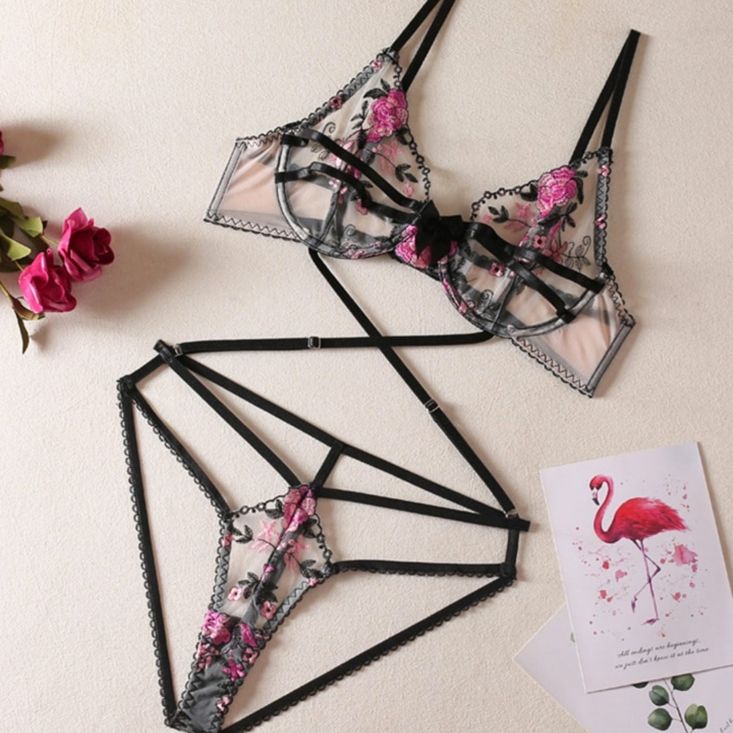 Uncensored Strappy Lingerie Set