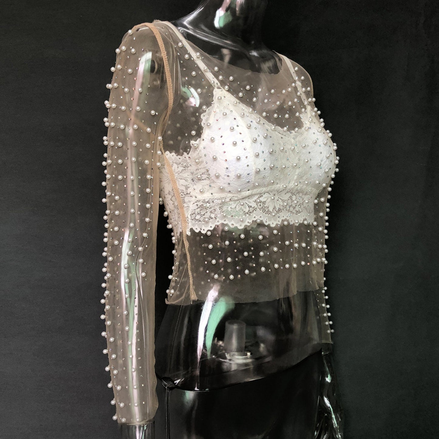 See Through Wedding Lingerie Tops Pearl Glam and Glitz