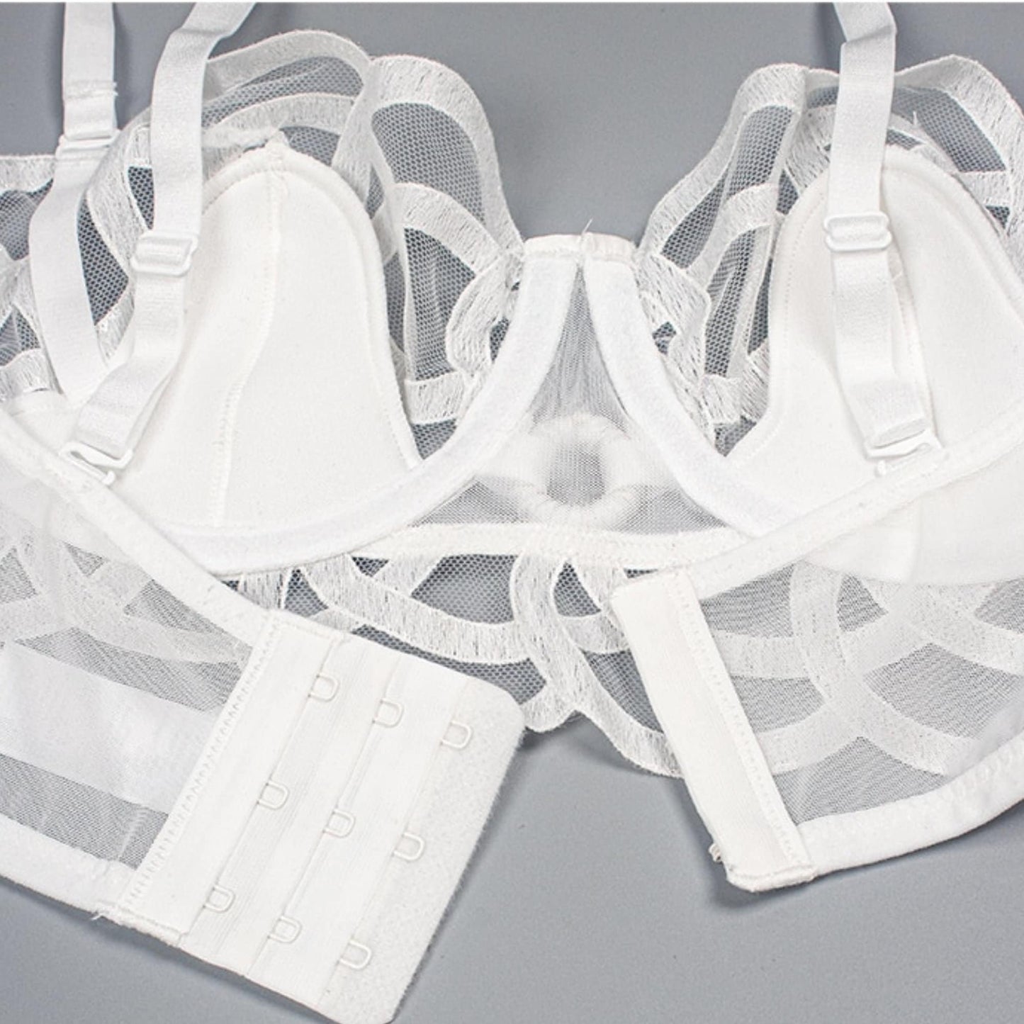 Bridal White Lingerie Ultra Sheer Boudoir Set