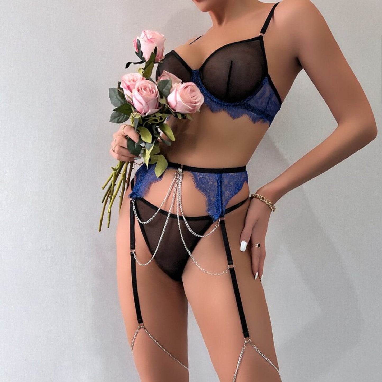 Sheer Lace Lingerie Set