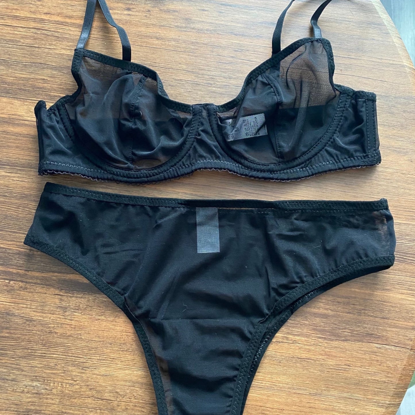 See Through Sheer Mesh Uncensored Lingerie Set