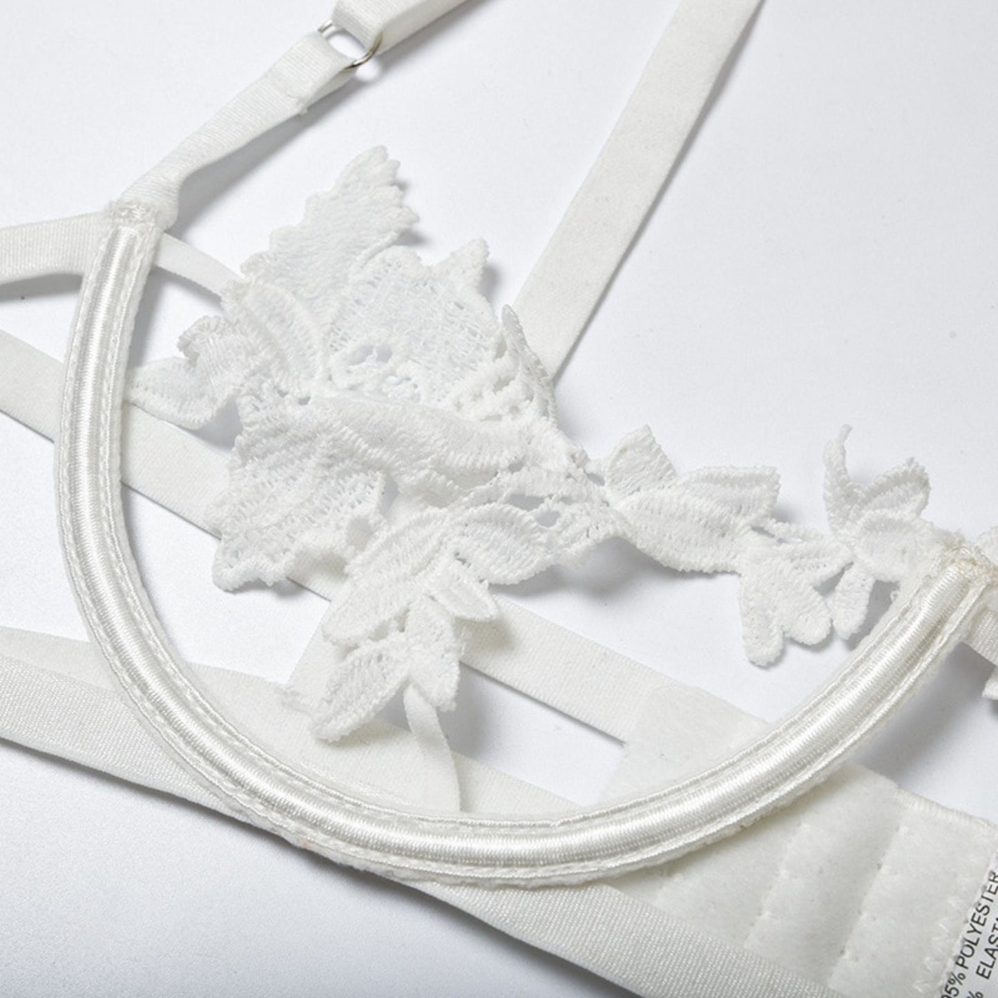 Wedding Lingerie Embroidery Cup See Through White Lingerie Set