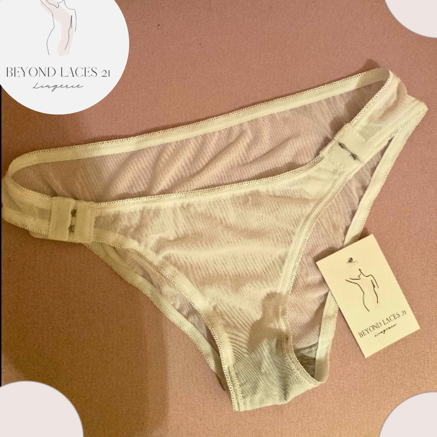 Underwear Mesh See-through Unique Side Hook and Eye